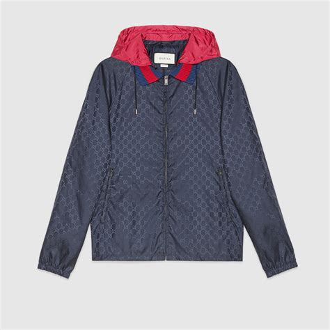 gucci gg jacquard nylon jacket|Gucci jacquard jacket slim large.